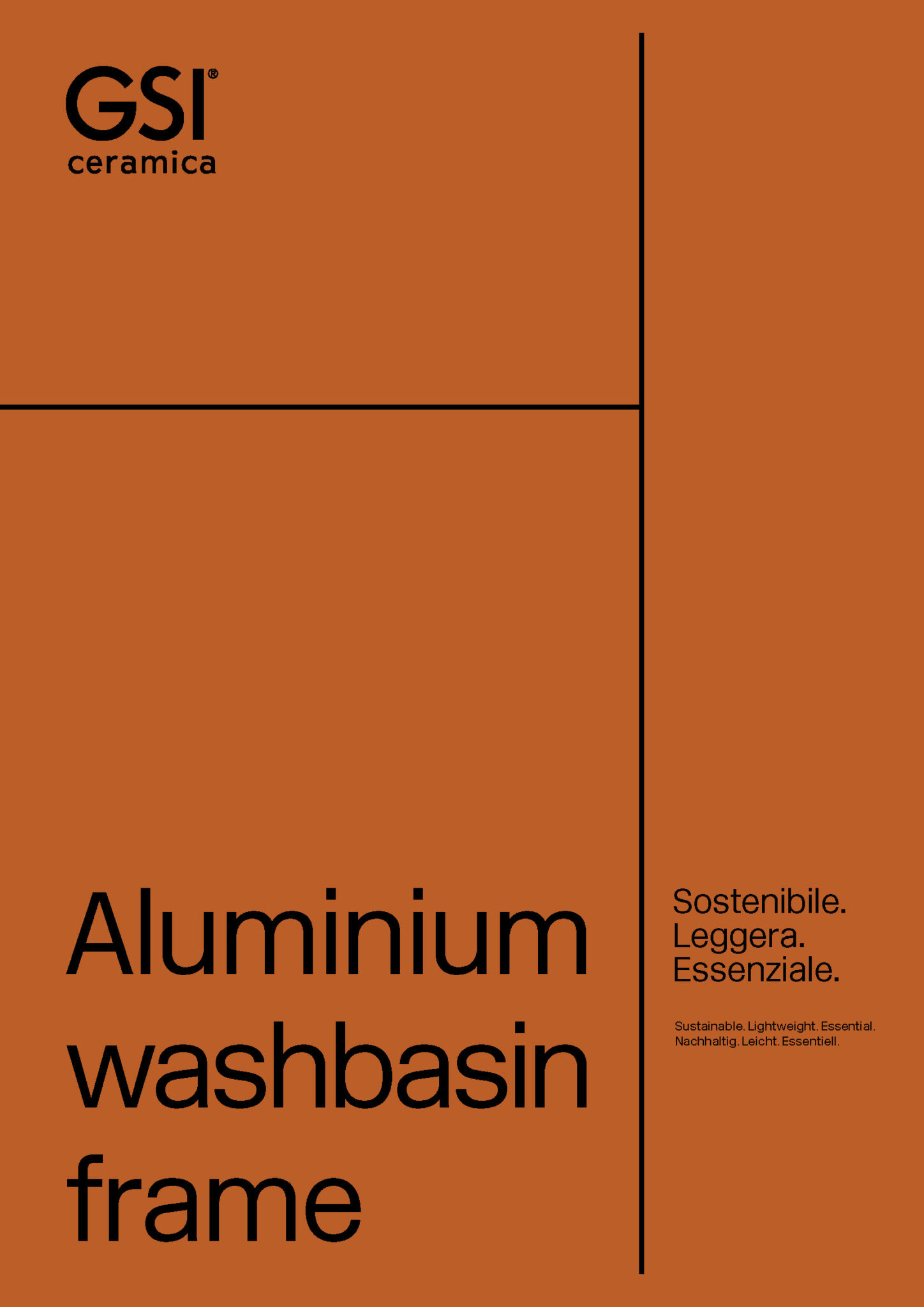 Wallhung aluminium frame for washbasin Archivi GSI ceramica